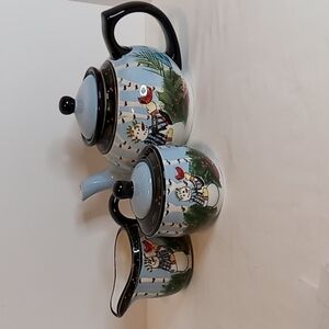 𝅺claire Murray Christmas Woodland Friends 5 Piece Tea Set